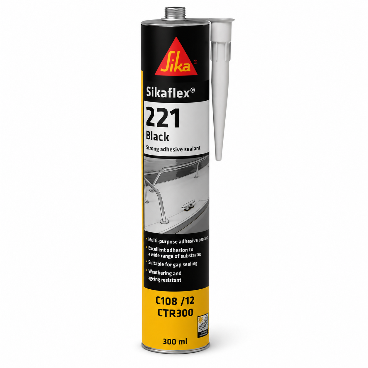 Sikaflex 221 black C108/12 CTR300